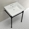 Fauceture KVPB25227W40 Dreyfuss 25" Console Sink W/SS Leg (4", 3 Hole), Wht/Blk KVPB25227W40 - alternate 6